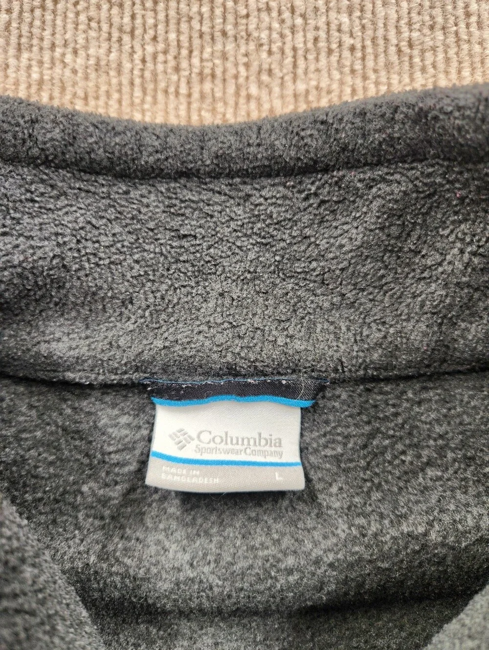 Columbia Fleece Vest Men’s L Gray Full Zip Stand-Up Collar Zipped Pockets - Picture 3 of 8